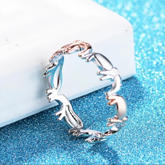 🌺Silver & Rose Gold Elephant Eternity Band Ring🌺 - Picture 6 of 11